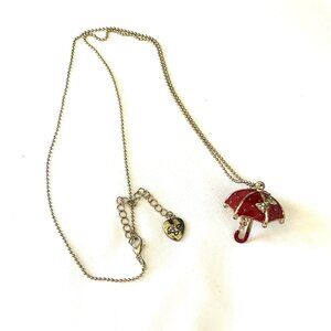 Betsey Johnson Pink Umbrella Pendant Necklace
